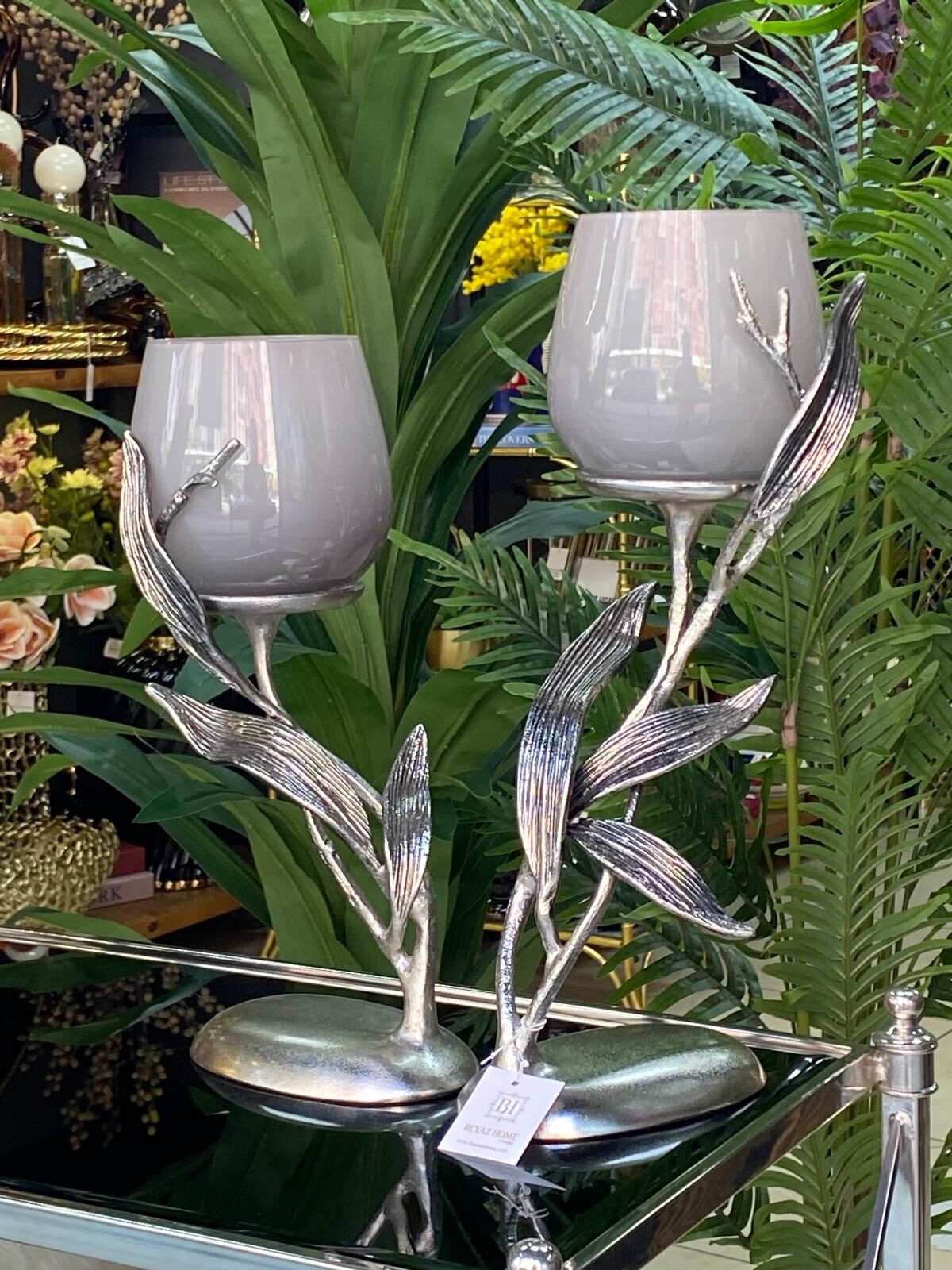 Mumluk 2 li Pirinç (Silver) 42-36 cm