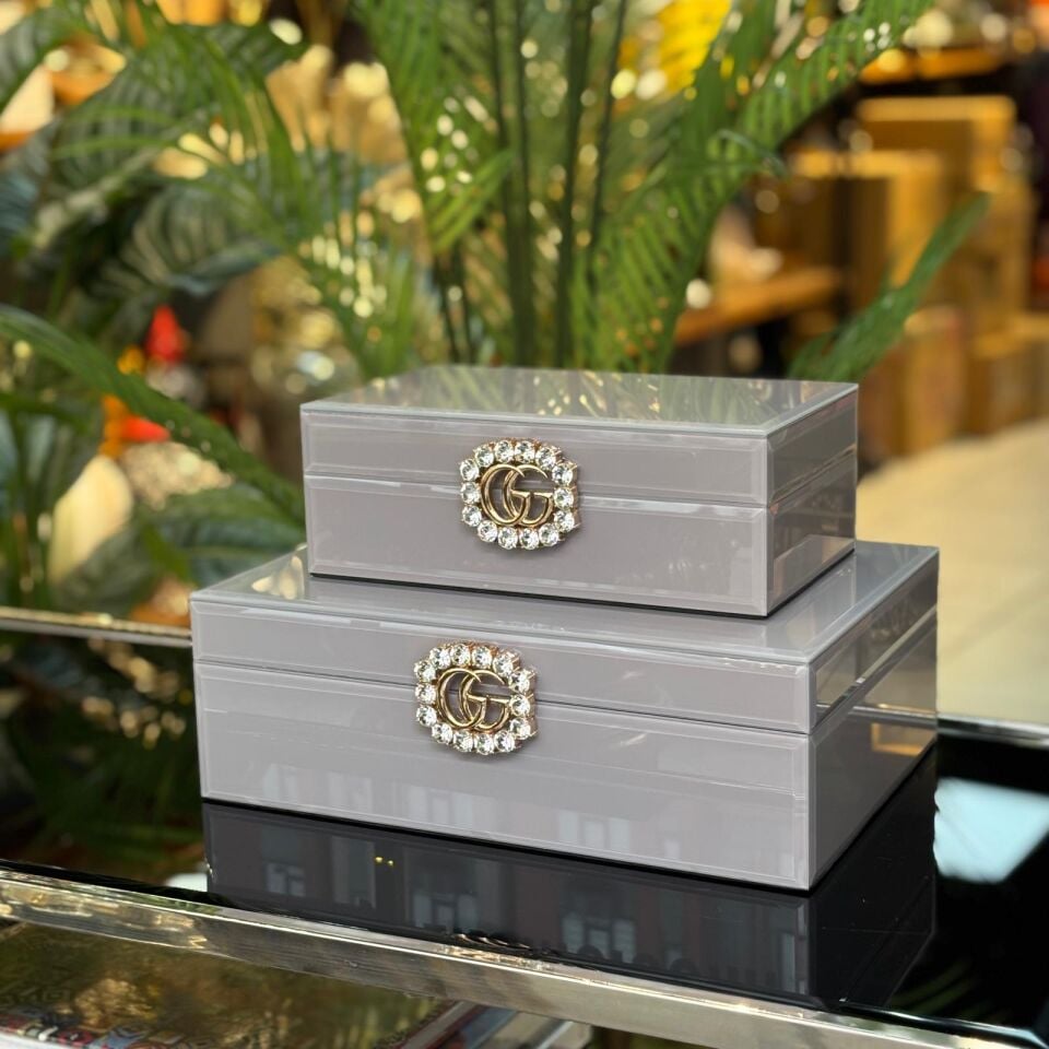 Mücevher Cam Kutu 2 li (büyük boy)