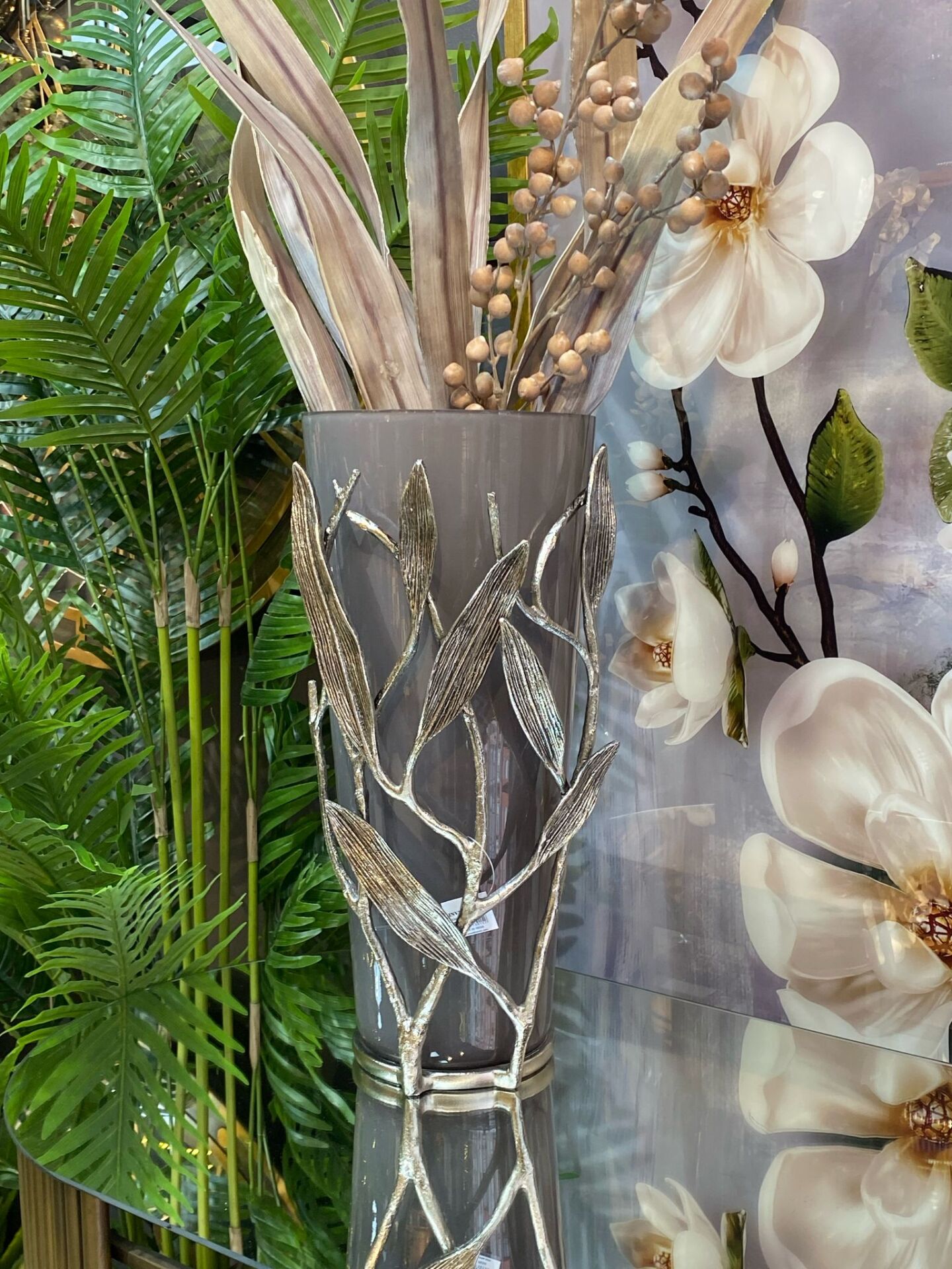 Vazo Pirinç  (Silver) 45 cm