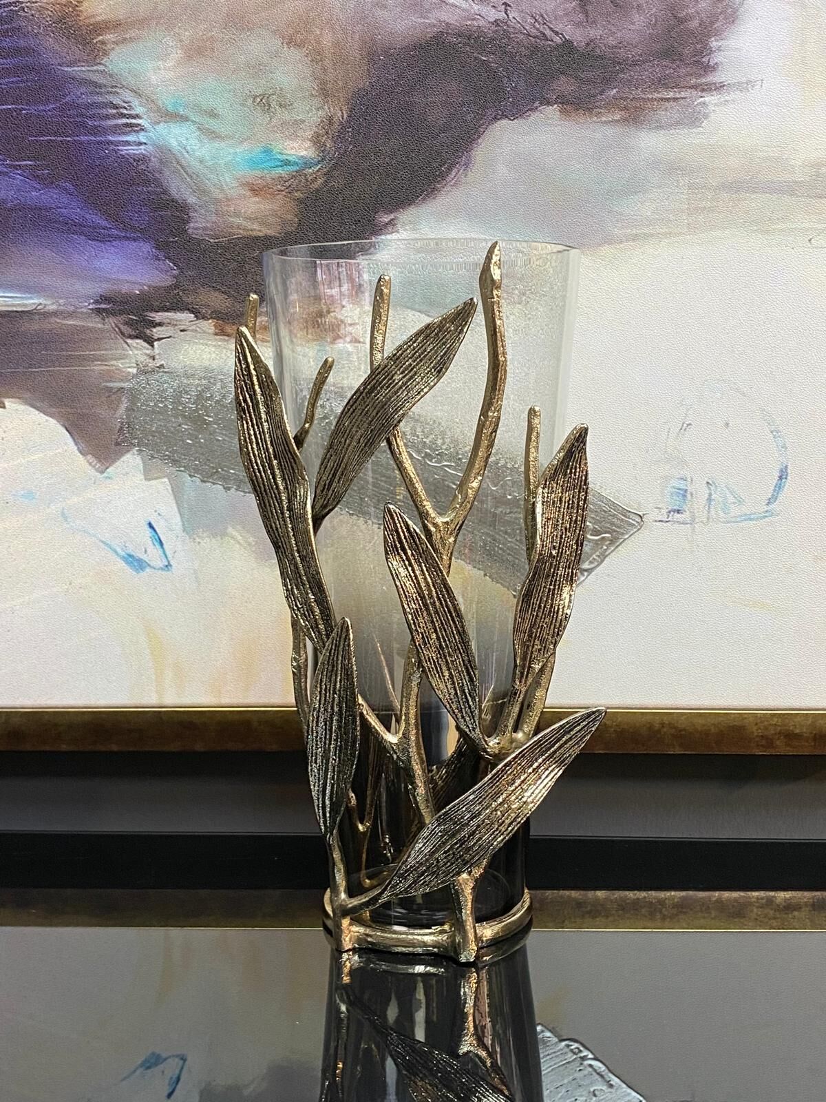 Vazo Pirinç  (Gold)) 35 cm