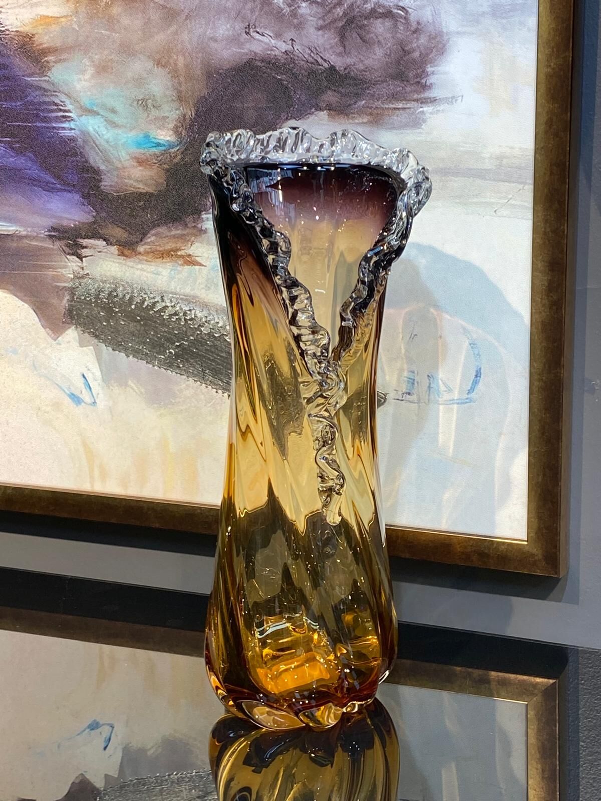 Cam Üfleme Vazo 43 cm (Amber)