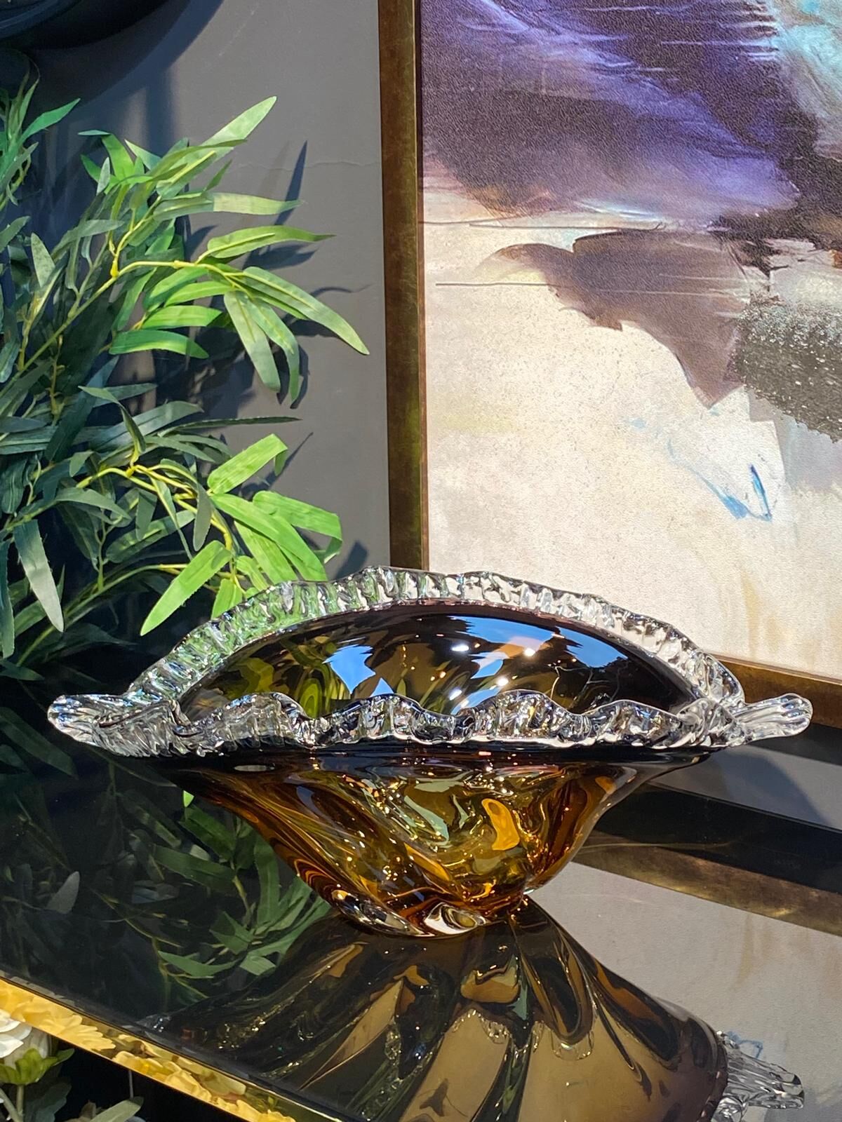Cam Üfleme Gondol 40*27 cm (Amber)