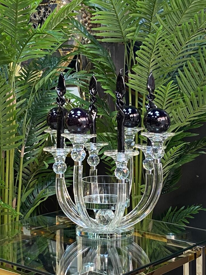 Şamdan Kristal 8 kollu (İTHAL) Çap:44 cm Yüks:32 cm