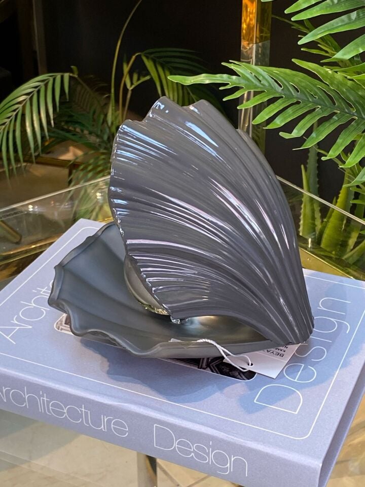 İstiridye Cam Opak Antrasit 20*18 cm