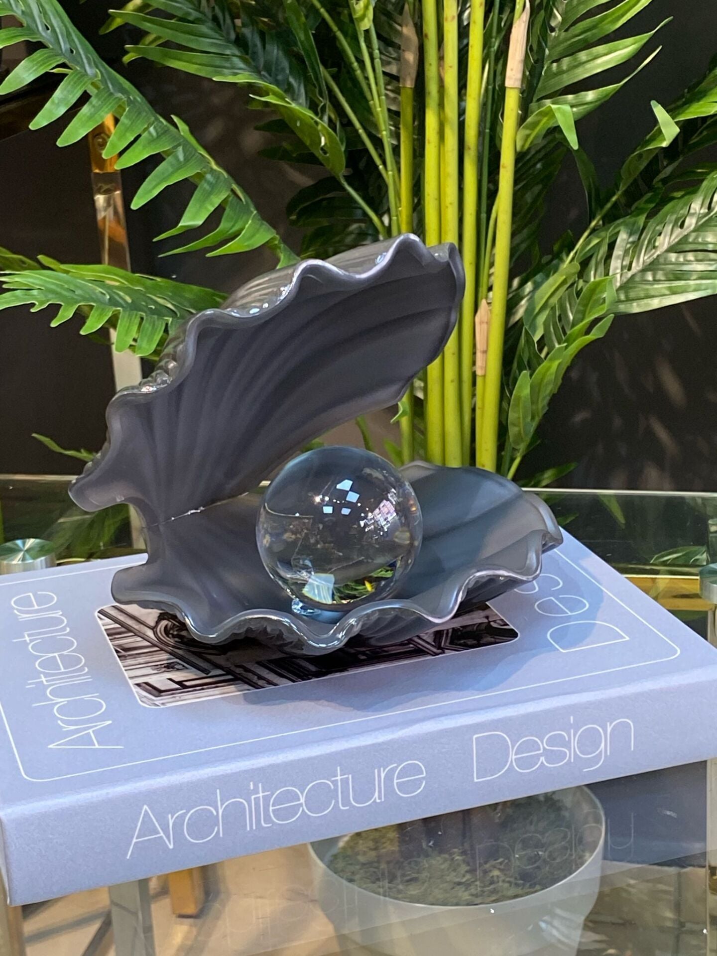 İstiridye Cam Opak Antrasit 20*18 cm