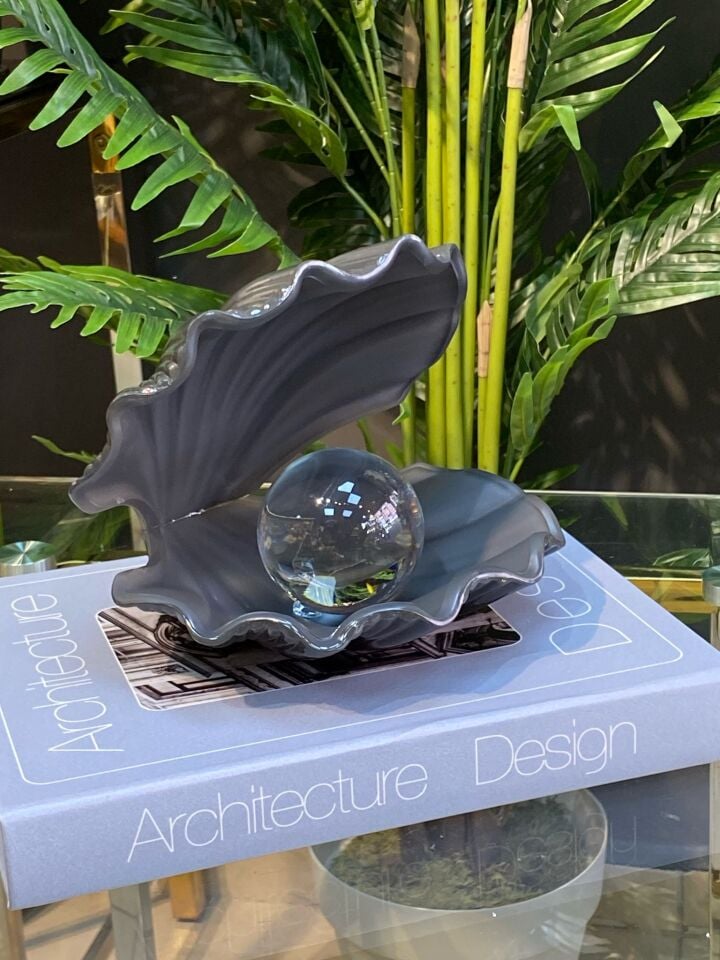 İstiridye Cam Opak Antrasit 20*18 cm