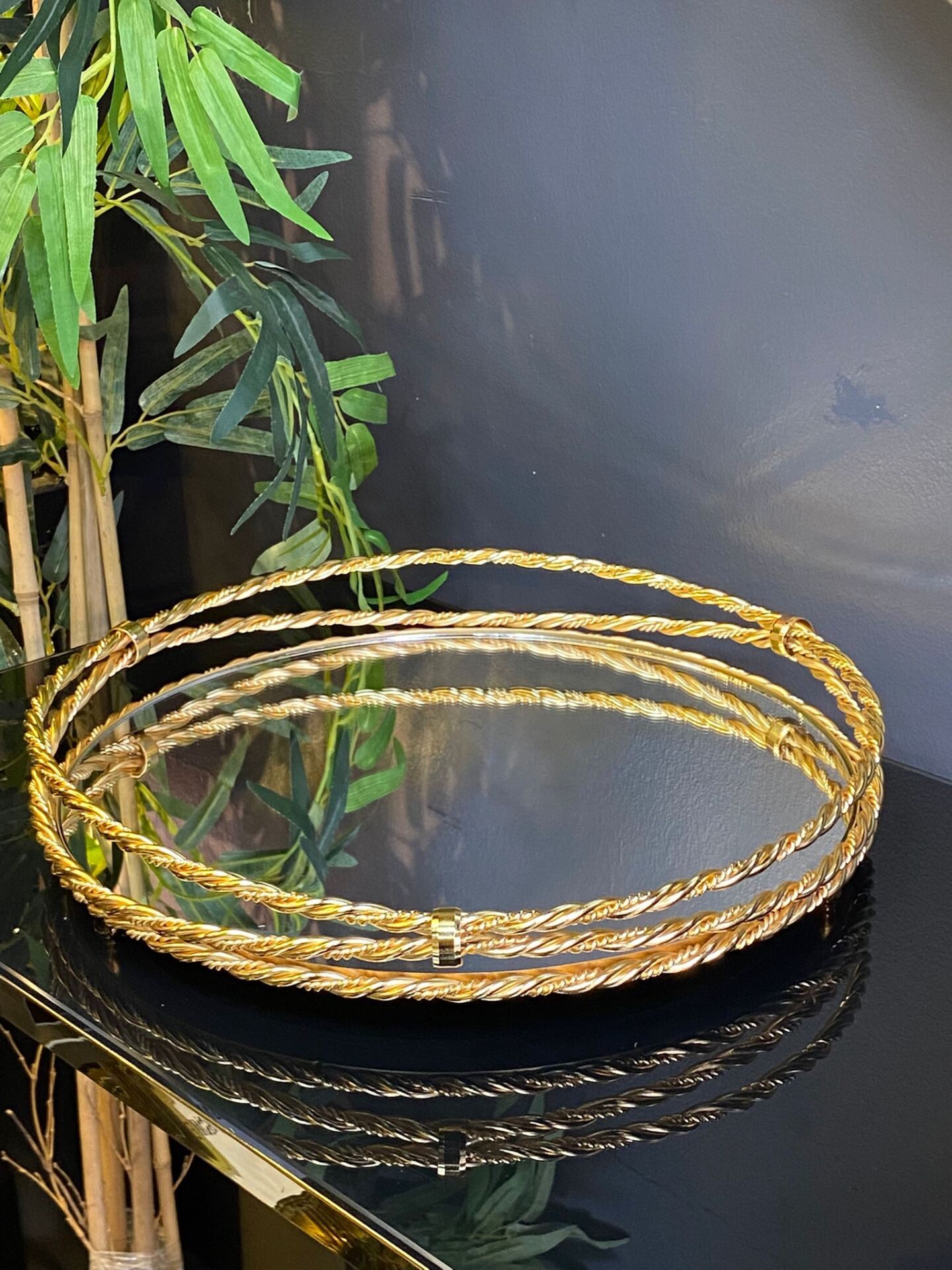 Tepsi Zincir Desen (gold) 38 CM