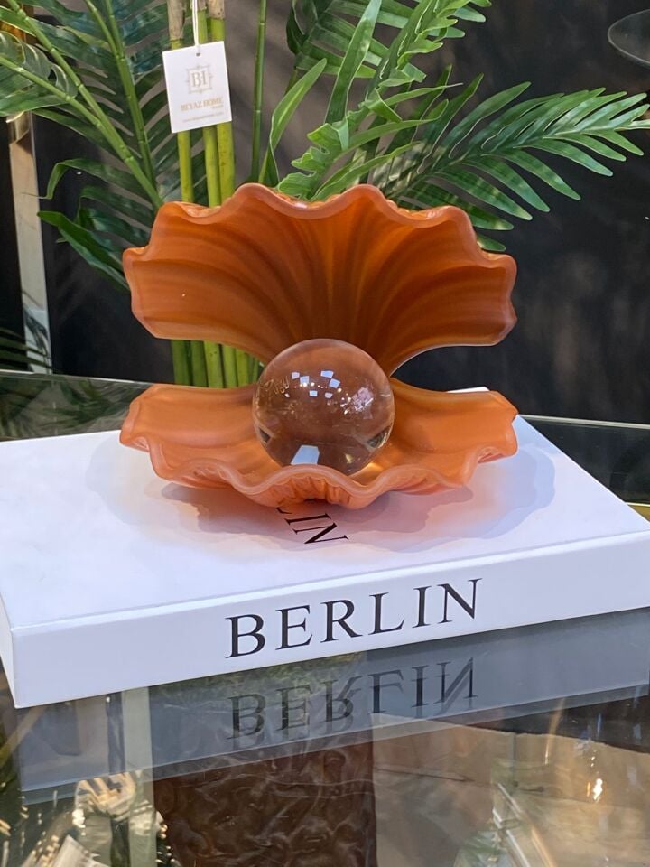 İstiridye Cam Opak Tarçın 20*18 cm