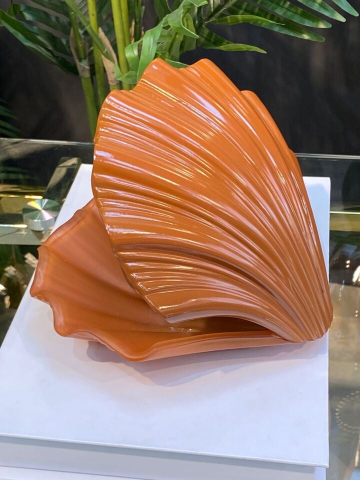 İstiridye Cam Opak Tarçın 20*18 cm