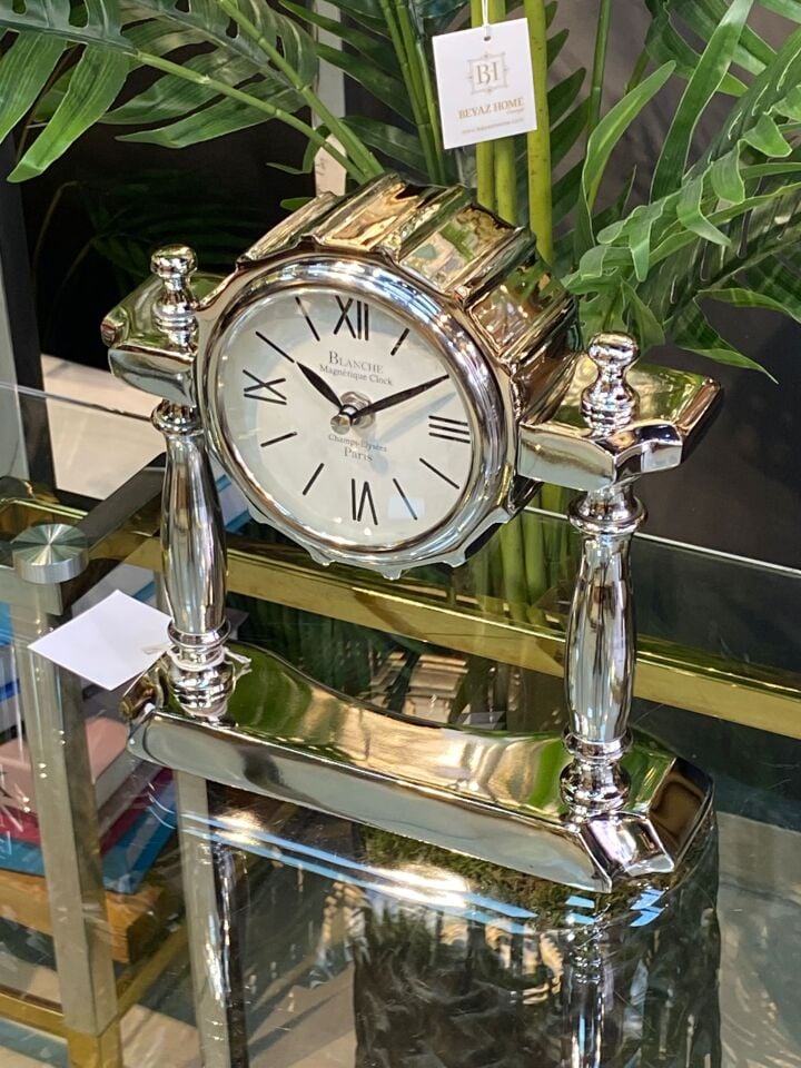 Masa Saati (Gümüş) 24*23 cm