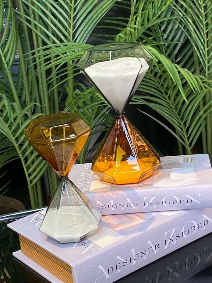 Kum Saati (2li) Üfleme Cam b:19 cm k:16 cm