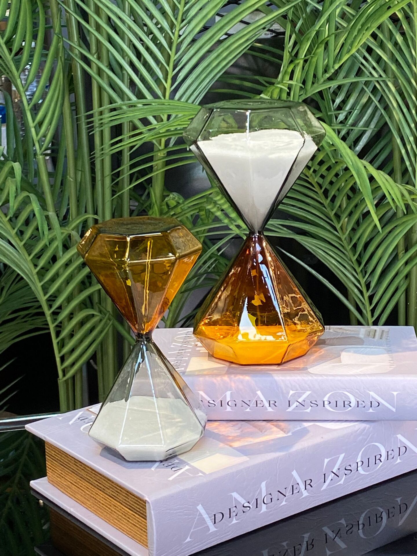 Kum Saati (2li) Üfleme Cam b:19 cm k:16 cm