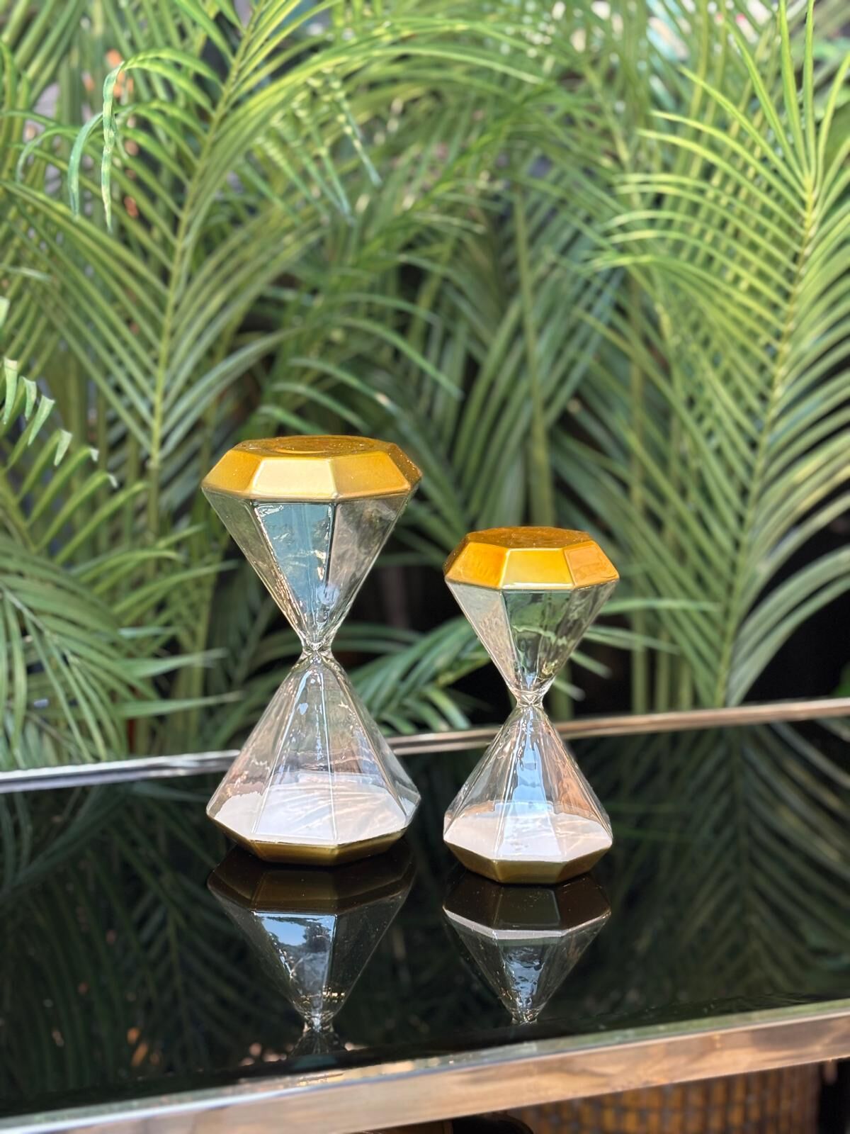 Kum Saati (2li) Üfleme Cam b:19 cm k:16 cm