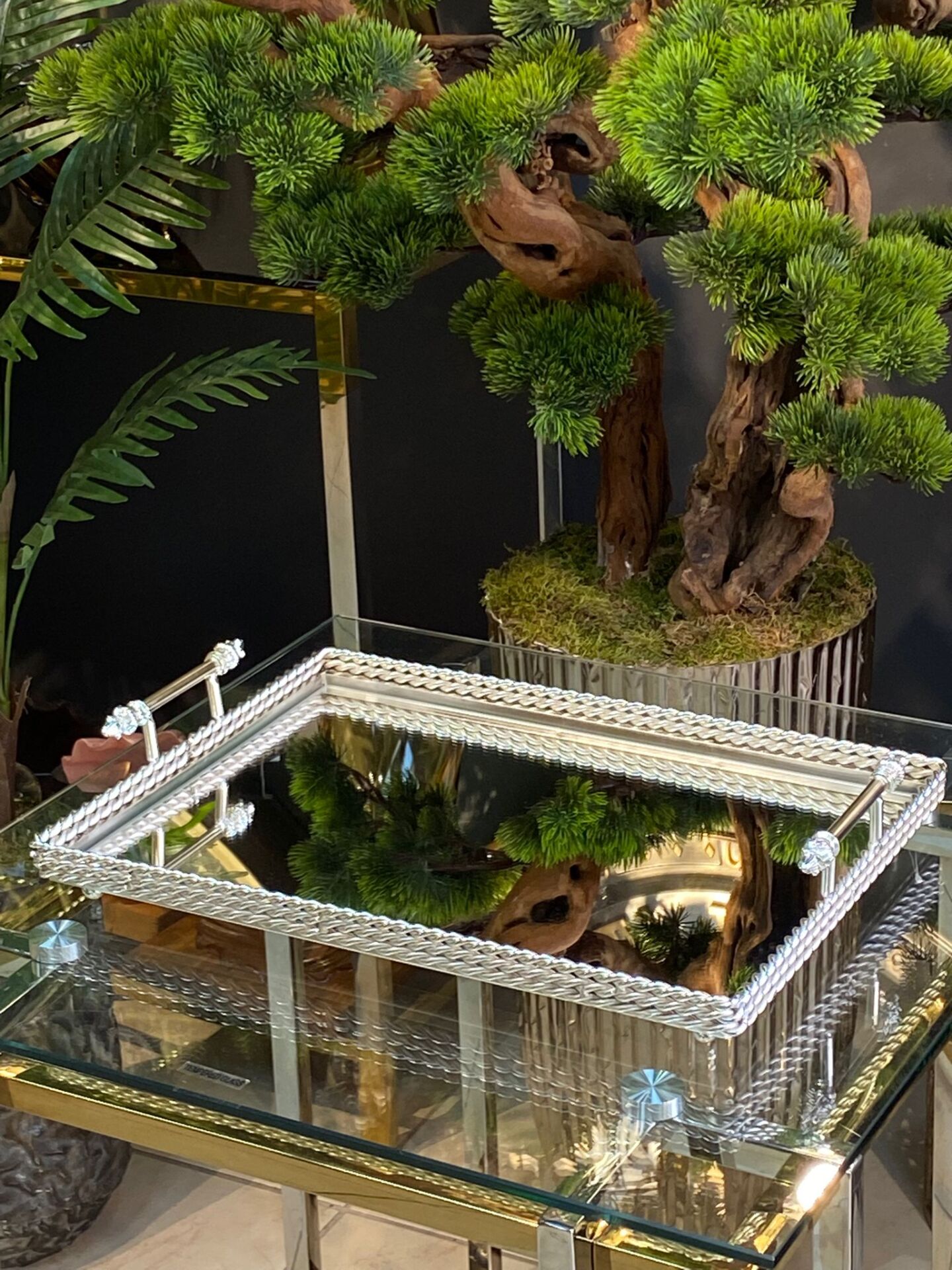 Tepsi Zincir Desen (gümüş) 44*33cm