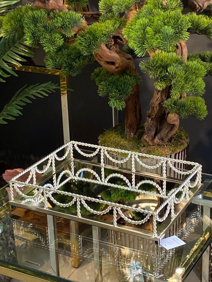 Tepsi Zincir Desen (gümüş) 40*30cm