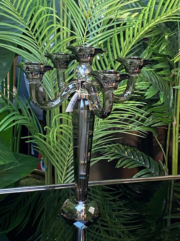 Şamdan Kristal 5 kollu (İTHAL) Çap:33 cm Yüks:39 cm