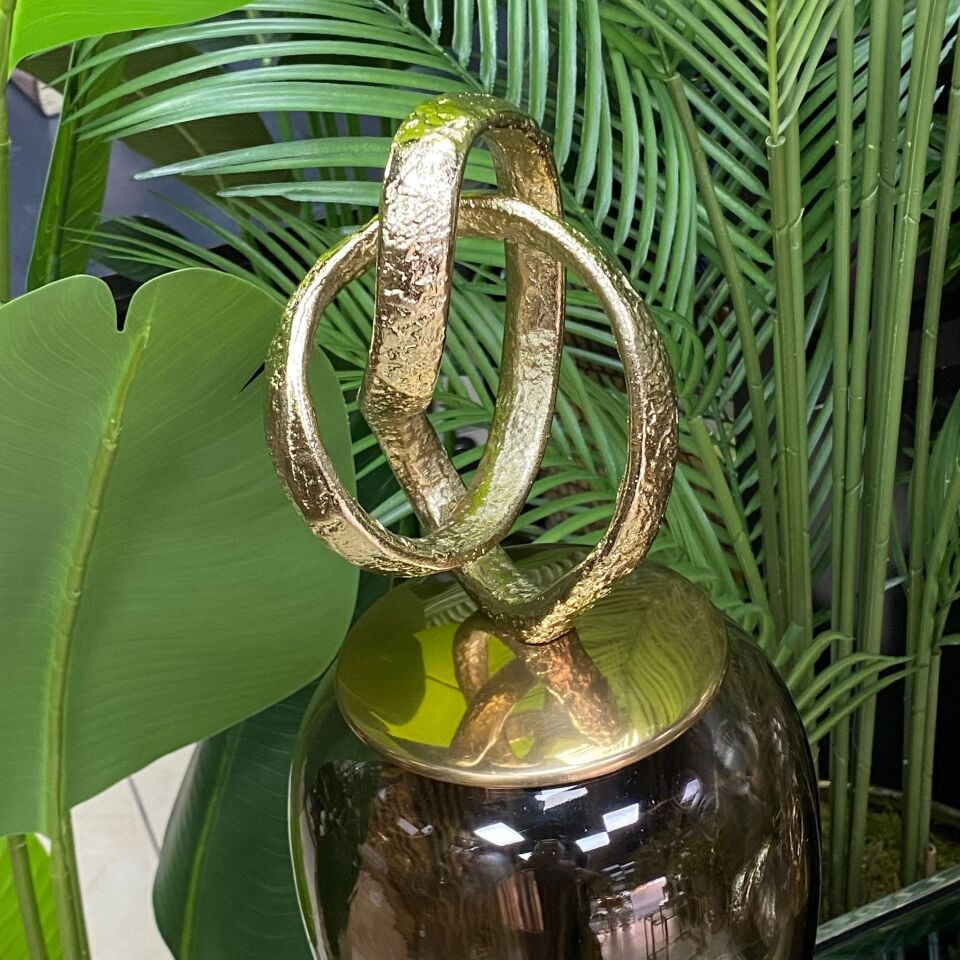 Vazo Kapaklı Pirinç (Gold) 50*19*19cm