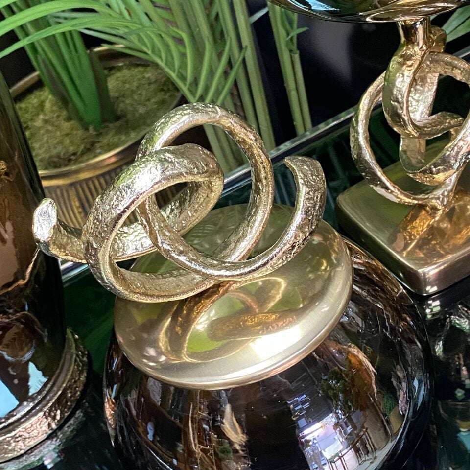 Şekerlik Kapaklı Pirinç (Gold) 22*19*19cm