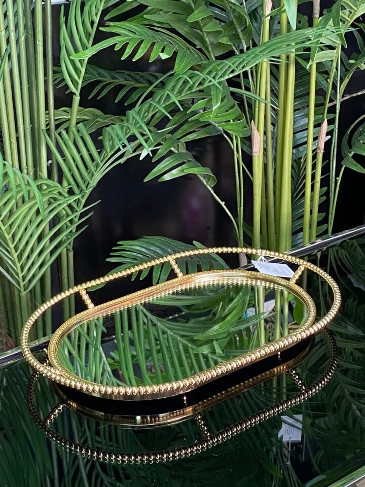 Tepsi İnci Desen (gold) 37*25 cm