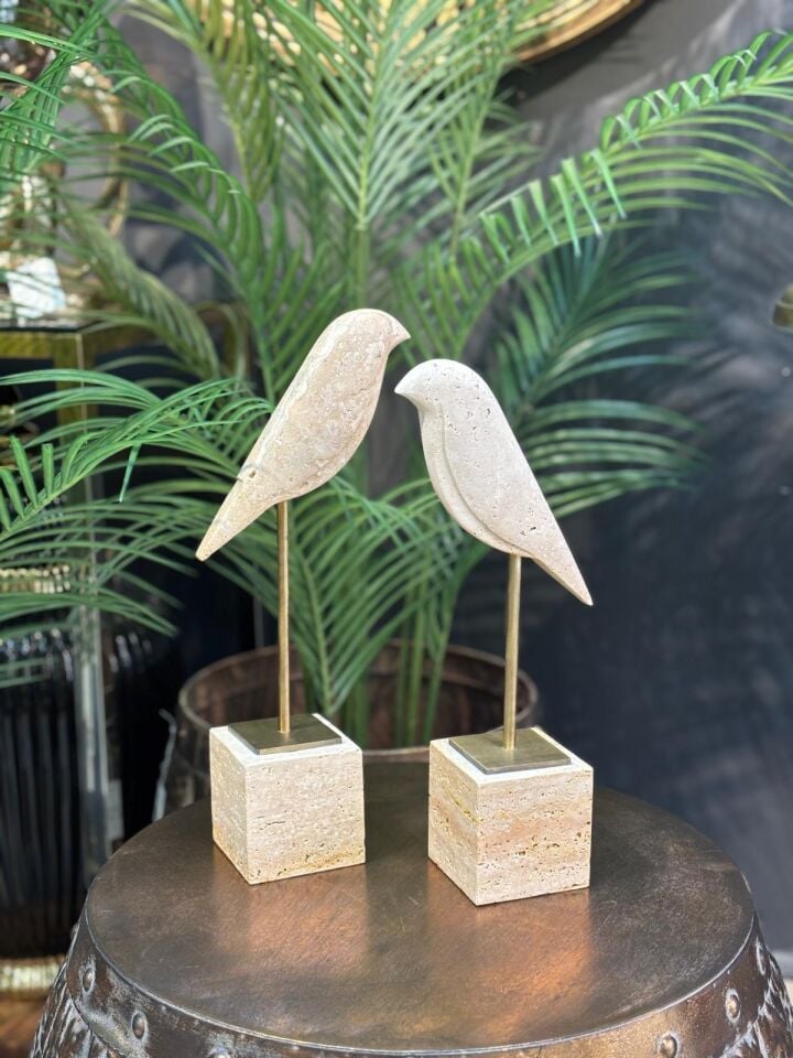 Traverten Kuşlar 36-33 cm