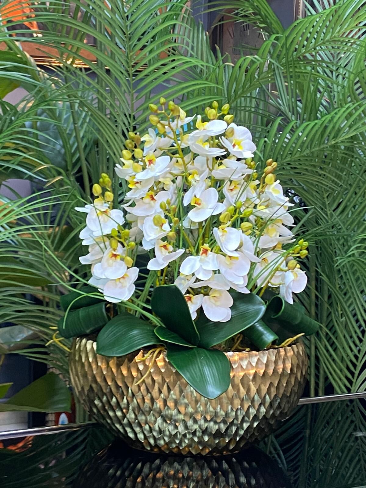 Orkide (yapay) Döküm Vazo Lüx  55*38 cm