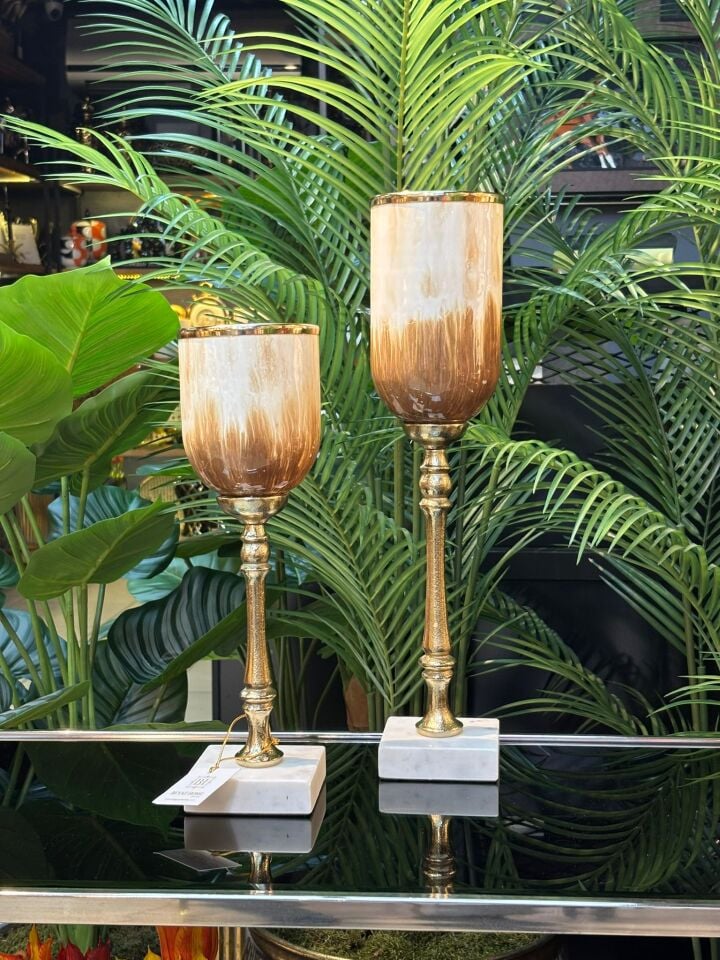 Mumluk Pirinç döküm 2'li (35-45cm)