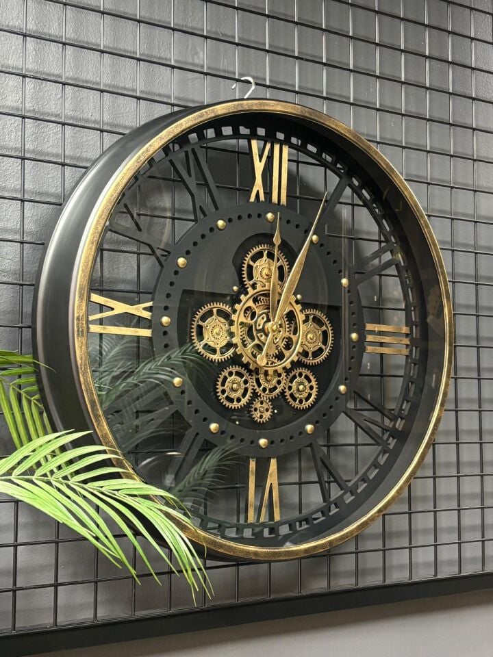 Çarklı Duvar Saati 60 cm (METAL)