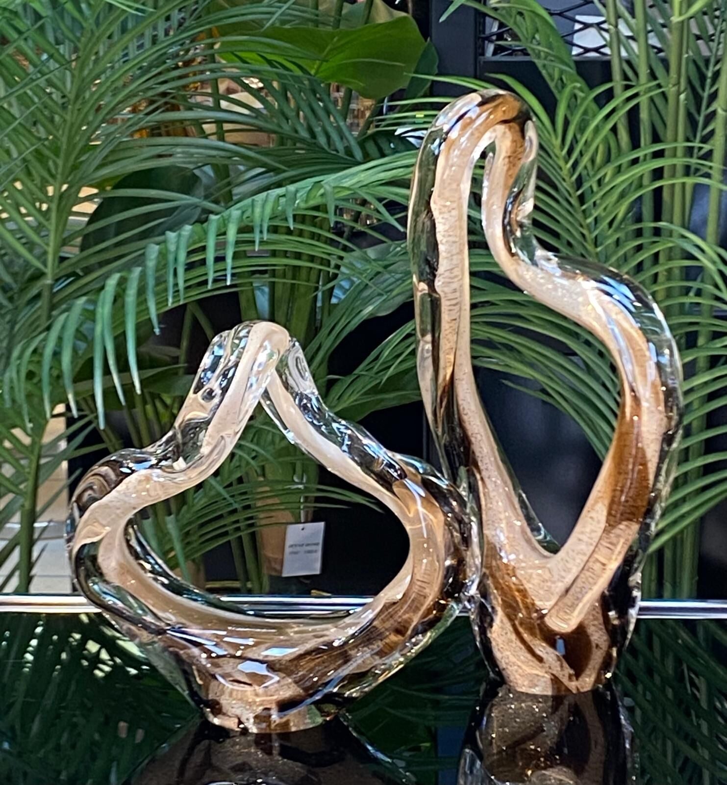 Sıcak Cam Soyut Obje 2 li 35*16 cm, 23*22 cm