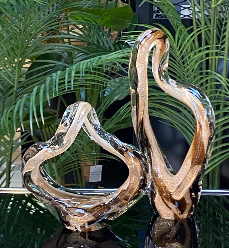 Sıcak Cam Soyut Obje 2 li 35*16 cm, 23*22 cm