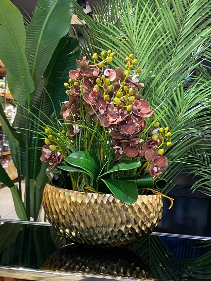 Orkide (yapay) Döküm vazo  49*34cm