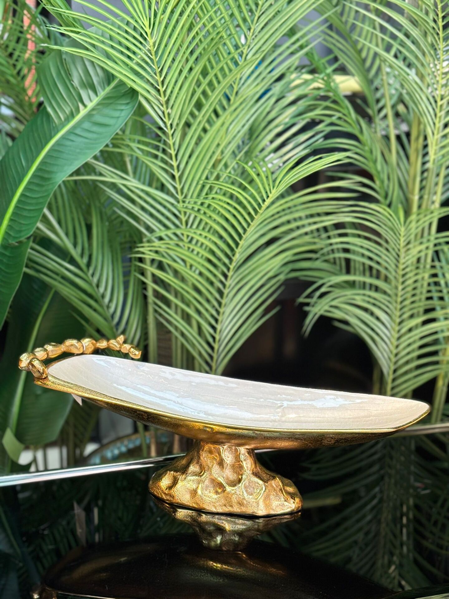 Pearl Döküm Ayaklı Çukur Gondol  (51*15*17cm)