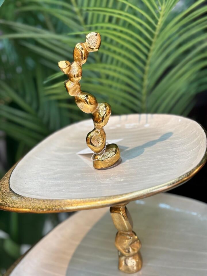 Pearl Döküm Ayaklı Katlı Sunuluk (31*30*17)cm)